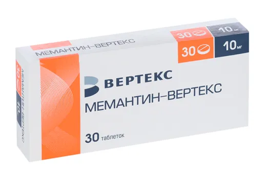 Мемантин-Вертекс 10 мг, 30 шт, таблетки покрытые пленочной оболочкой