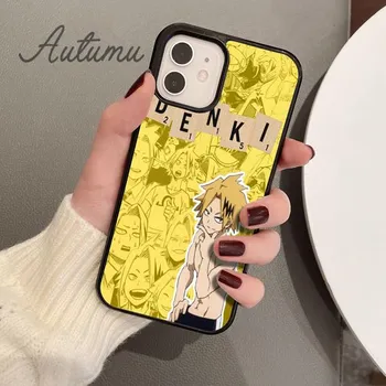 Чехол Denki Kaminari My Hero Academia для телефона с аниме для iPhone 11 12 13 14 Pro Max mini XR XS SE 2020 7 8 Plus Galaxy S21 S22 iPhone 6plus