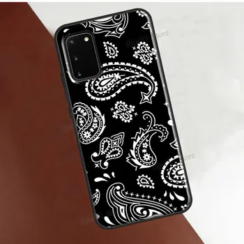 Черный чехол для телефона с банданой и пейсли для Samsung Galaxy S21 Ultra S22 S20 FE S8 S9 S10 Plus Note 10 Note 20 Galaxy S8