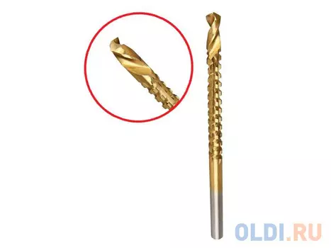 Сверло HAMMER Flex 202-143 DR MT 6,0мм*87 ФРЕЗА металл, HSS-4241, TIN