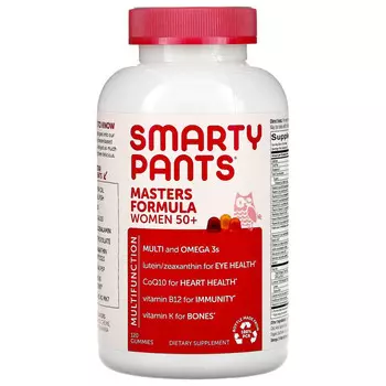 SmartyPants, формула мультивитаминов для женщин старше 50 лет, голубика, апельсиновый крем и клубника с бананом, 120 жевательных конфет