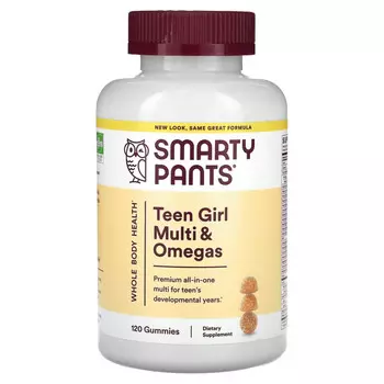 SmartyPants, мультивитамины для девочек-подростков, лимон, лайм и ягодный микс, 120 жевательных конфет
