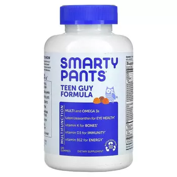 SmartyPants, мультивитамины для мальчиков-подростков, лимон и лайм, вишня, апельсин, 120 жевательных таблеток
