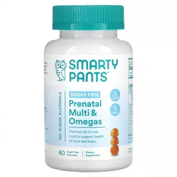SmartyPants, Пренатальные мультивитамины и омега без сахара, лимон, 60 жевательных таблеток