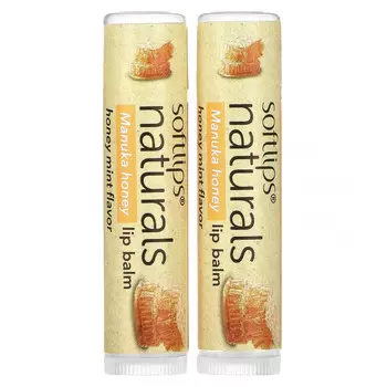 Softlips, Naturals, бальзам для губ с медом манука, мед и мята, 2 палочки по 4,2 г (0,15 унции)