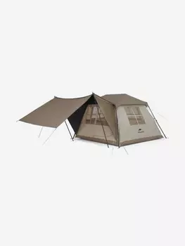 Палатка Naturehike Village 5.0 II поколения 4-местная, коричневая, Коричневый