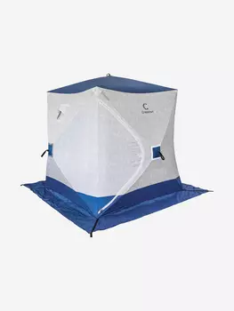 Палатка зимняя куб Следопыт 1,8 х1,8 м,Oxford 210D PU 1000, S по полу 3,2 кв.м ,цвет синий, белый., Синий