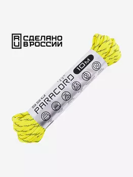 Паракорд 550 CORD nylon 10м RUS световозвращающий (neon yellow), Желтый