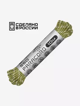 Паракорд 550 CORD nylon 10м RUS световозвращающий (moss), Зеленый