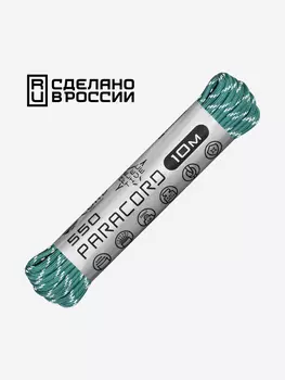 Паракорд 550 CORD nylon 10м RUS световозвращающий (aquamarine), Зеленый