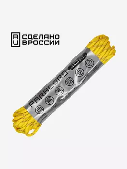 Паракорд 550 CORD nylon 10м RUS световозвращающий (lemon), Желтый