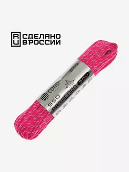 Паракорд 550 CORD nylon 30м RUS световозвращающий (neon pink), Розовый