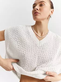 Ажурный джемпер из итальянской пряжи XS(42)