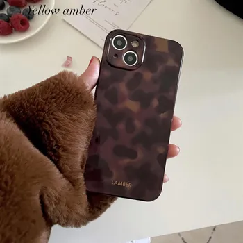 Чехол для iPhone с леопардовым принтом: Подходит для моделей 11/12/13/14, подходит для iPhone 15 Pro Max - европейский и американский стиль iPhone 16