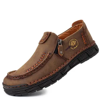Men Leather Casual Shoes Men Loafers Luxury Designers Men Sports Shoes Fashionable Walking Shoes Men Outdoor Sports Shoes Men 39 чёрный