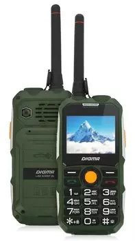 Мобильный телефон Digma A230WT 2G Linx 32Mb темно-зеленый моноблок 2Sim 2.31" 240x320 GSM900/1800 Ptotect MP3 FM microSD max8Gb