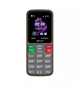 Мобильный телефон Digma S240 Linx 32Mb серый/оранжевый моноблок 2Sim 2.44" 240x320 0.08Mpix GSM900/1800 MP3 FM microSD max16Gb