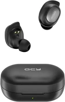 Гарнитура вкладыши QCY T9 черный беспроводные bluetooth в ушной раковине