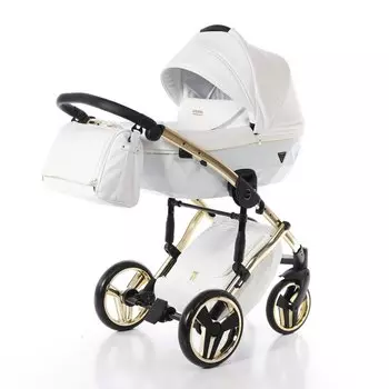 JUNAMA INDIVIDUAL JDI-04 Коляска детская 2 в 1 (белый/золотая рама)
