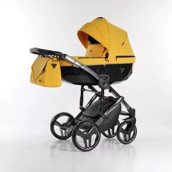 JUNAMA SAPHIRE JSH-05 Коляска детская 2 в 1 ткань (желтый/рама серебро)