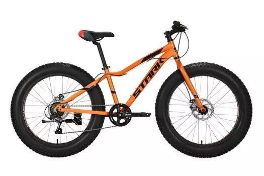 Подростковый велосипед Stark Rocket Fat 24.1 D 24" 2021 (Рама: 12" (Рост: 135-150 см), Цвет: оранжевый/черный)