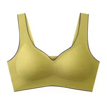 Женское спортивное нижнее белье Ice Silk Beauty Back Бюстгальтер Бесшовный цельный жилет Тонкий собранный топ-труба Укороченные топы для женщин Йога Бюстгальтер пуш-ап Топ M хаки