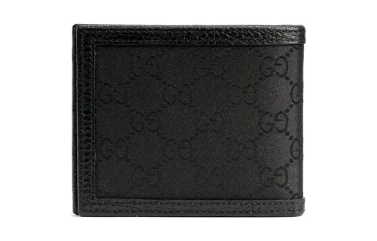 Кошелек Gucci Bifold GG, нейлон со вставкой, черный