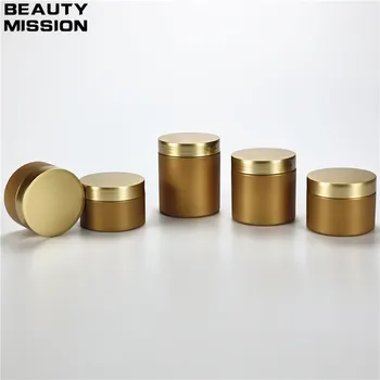 Пустая матовая Золотая пластиковая банка с золотой крышкой, 100 г, 120 г, 150 г, 200 г, 250 г X 20, банки для косметического крема для лица, ухода за кожей