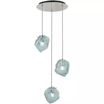 Подвесной светильник ST Luce Portici SL1175.113.03 Хром/Светло-голубой E14 3*40W