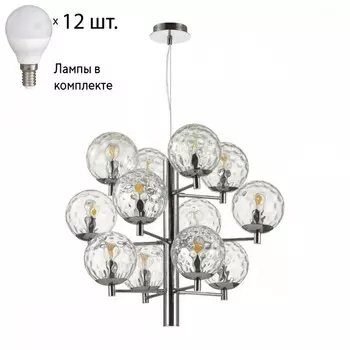 Подвесная люстра Verasa Odeon Light с лампочками 4982/12+Lamps E14 P45