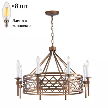Подвесная люстра с лампочками Favourite Eques 2878-8P+Lamps E14 Свеча