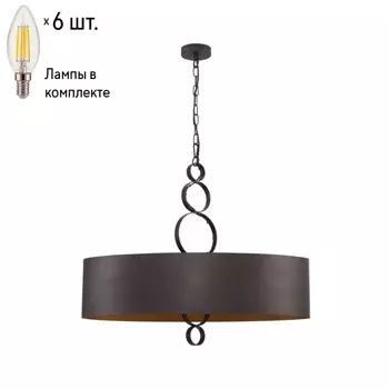 Подвесная люстра с лампочками Favourite Ferrous 4007-6P+Lamps E14 Свеча