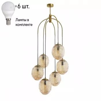 Подвесная люстра с лампочками Favourite Flamma 2722-6P+Lamps E14 P45