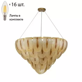 Подвесная люстра с лампочками Favourite Flavus 3016-16P+Lamps E14 Свеча