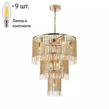 Подвесная люстра с лампочками Favourite Ignis 2882-9P+Lamps E14 Свеча