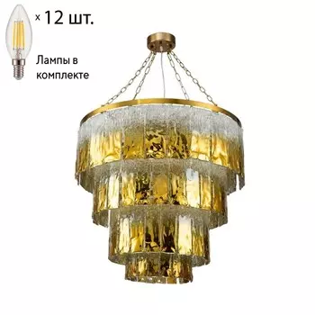 Подвесная люстра с лампочками Favourite Midas 3017-12P+Lamps E14 Свеча