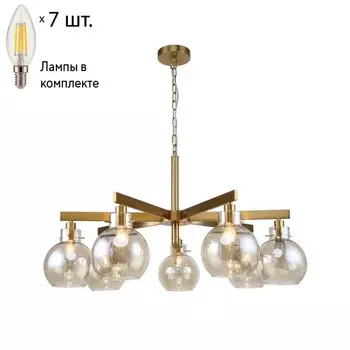 Подвесная люстра с лампочками Favourite Palear 2775-7P+Lamps E14 Свеча