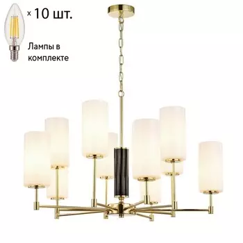 Подвесная люстра с лампочками Favourite Palmarius 2815-10P+Lamps E14 Свеча