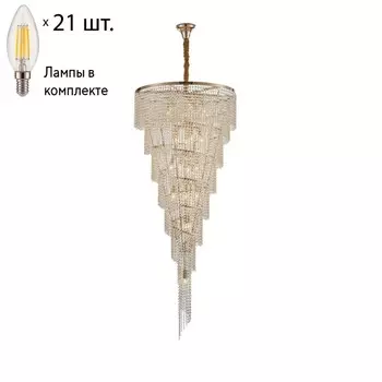 Подвесная люстра с лампочками Favourite Phoenix 2903-21P+Lamps E14 Свеча