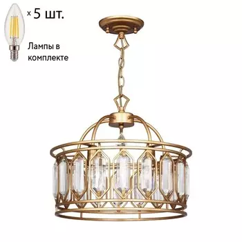 Подвесная люстра с лампочками Favourite Royalty 2021-5P+Lamps E14 Свеча