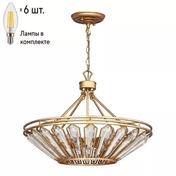 Подвесная люстра с лампочками Favourite Royalty 2021-6P+Lamps E14 Свеча