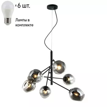 Подвесная люстра с лампочками Favourite Traube 2359-6P+Lamps E27 P45