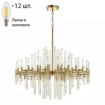 Подвесная люстра с лампочками Odeon Light Stika 4988/12+Lamps E14 Свеча