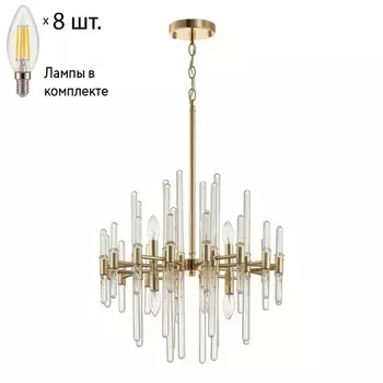 Подвесная люстра с лампочками Odeon Light Stika 4988/8+Lamps E14 Свеча