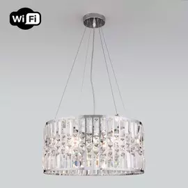 Подвесная люстра с управлением по Wi-Fi Eurosvet Lory 10125/5 хром/прозрачный хрусталь Strotskis Smart (10116/5) (a054445)