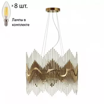 Подвесная люстра Savikia Odeon Light с лампочками 4983/8+Lamps E14 Свеча