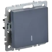 Выключатель IEK Brite ВС10-1-1-БрМ, 1кл., индикатор/подсветка, скрытый монтаж, механизм с накладкой без рамки, маренго (BR-V10-1-10-K35)