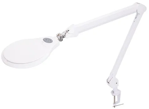 Лупа Rexant 31-0532 5Х на струбцине круглая с подсветкой и сенсорным регулятором 60 LED, белая