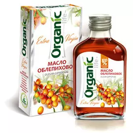 Масло пищевое нерафинированное облепиховое, 100 мл, Organic Life