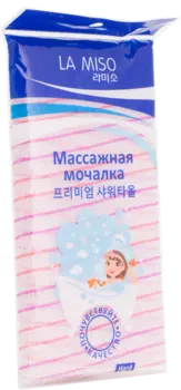 Массажная мочалка розовая (жесткая), LA MISO